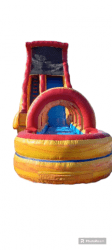 22' Tall VOLCANO Single Lane Water Slide W/ Slip N Slide