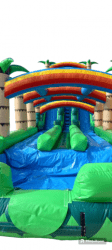 22 tall slide sns 3 1711347694 22' Tall Rainbow Palm Tree Water Slide W/ Slip n Slide (Gre
