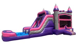 Girls Fantasy Bounce House w/ Slide wet only