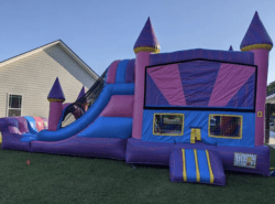 Pink/Purple/Blue Bounce House W/ Slide (Wet/Dry)